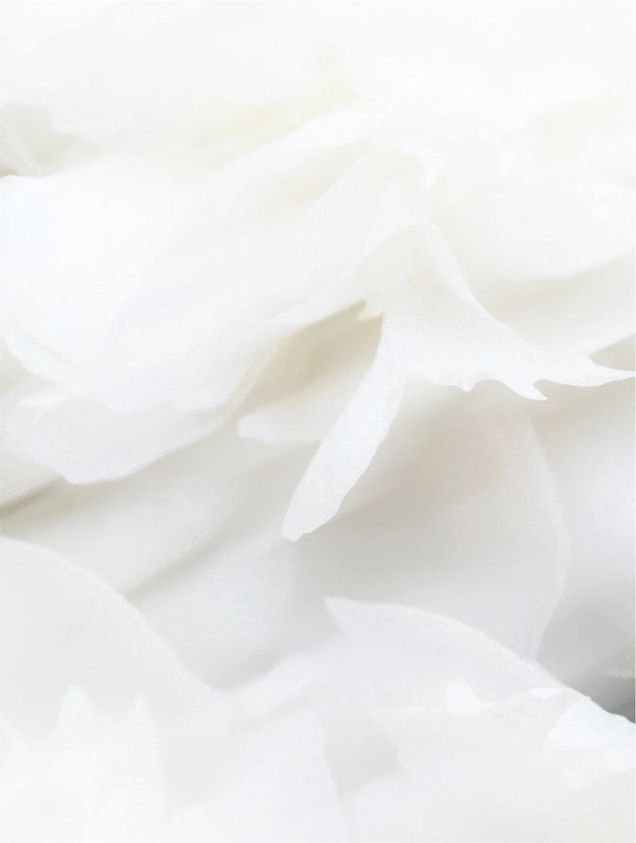 Close-up of white cream with ruffled texture