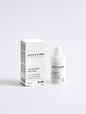 CBD calming eye cream in a sleek white bottle with box on a white background, 15 ml.